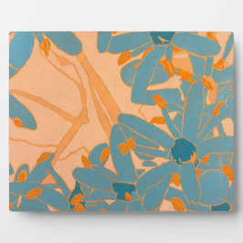 Contemporary Leaf Design in Peach  Fotoplaat