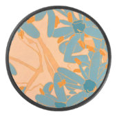 Contemporary Leaf Design in Peach Hockey Puck (Voorkant)