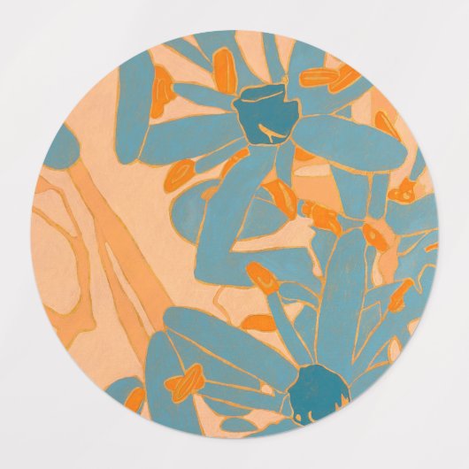 Contemporary Leaf Design in Peach Label (Design 2)