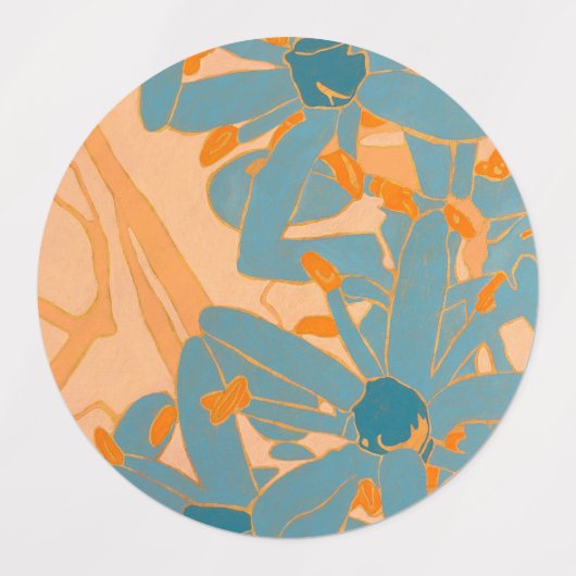 Contemporary Leaf Design in Peach Label (Design 1)