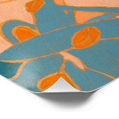 Contemporary Leaf Design in Peach Perfect Poster (Hoek)