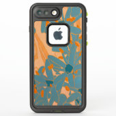 Contemporary Leaf Design in Peach Phone Cover (Achterkant)