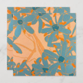 Contemporary Leaf Design Peach Bedankkaart (Voorkant / Achterkant)