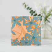 Contemporary Leaf Design Peach Bedankkaart (Staand voorkant)