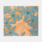 Contemporary Leaf Design Peach Fleece Deken (Voorkant (Horizontaal))