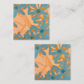 Contemporary Leaf Design Peach Notitiekaartje (Voorkant / Achterkant)