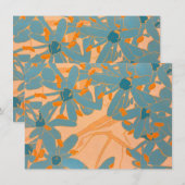 Contemporary Leaf Design Peach Notitiekaartje (Voorkant / Achterkant)