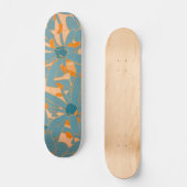 Contemporary Leaf Design Peach Skateboard (Voorkant)