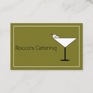 Contemporary Martini Glass Bartender Business Card Visitekaartje