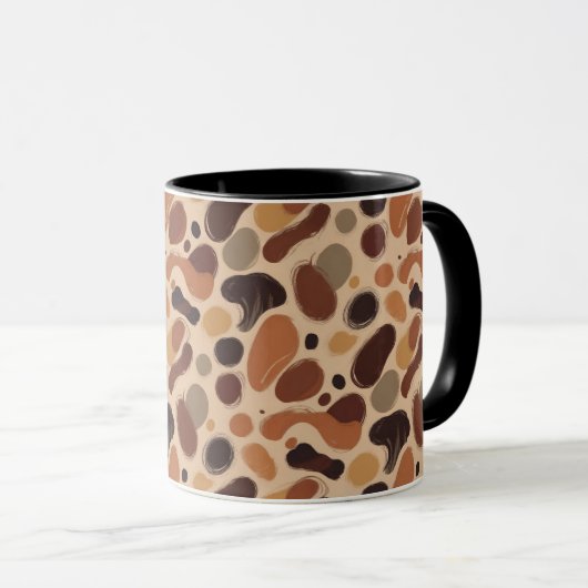 Contemporary Organic Pattern Mug – Earthy Tones (Devant droit)