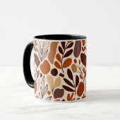 Contemporary Organic Pattern Mug – Earthy Tones (Devant gauche)