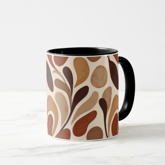 Contemporary Organic Pattern Mug – Earthy Tones (Devant droit)