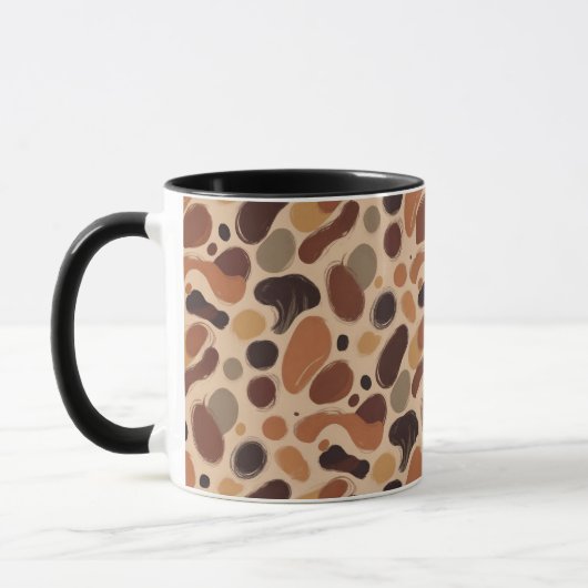 Contemporary Organic Pattern Mug – Earthy Tones Mok (Links)