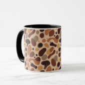 Contemporary Organic Pattern Mug – Earthy Tones Mok (Voorkant links)