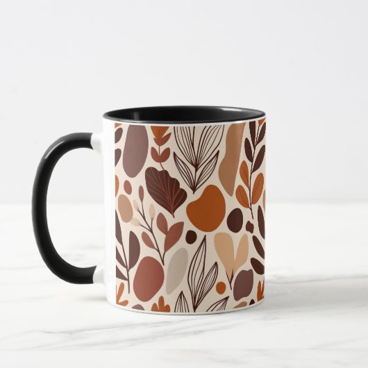 Contemporary Organic Pattern Mug – Earthy Tones Mok (Links)