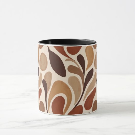 Contemporary Organic Pattern Mug – Earthy Tones Mok (Midden)