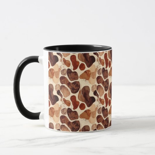 Contemporary Organic Pattern Mug – Earthy Tones Mok (Links)