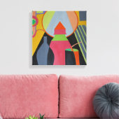 Contemporary Sculpted Pink Stillness Art Print (Insitu (Woonkamer))