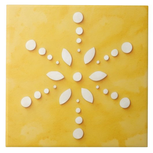 Contemporary Snowflake Winter Holiday Tile Tegeltje (Voorkant)