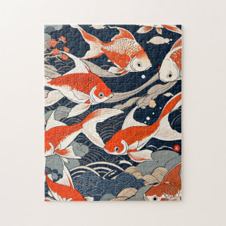 Contemporary ukiyoe, goldfish legpuzzel
