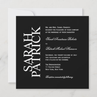 CONTEMPORARY Weddenschap Invitation BLACK Kaart