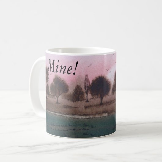 contemporeus abstract zonneontwerp kleurrijk koffiemok (Voorkant links)