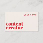 Content creator modern visitekaartje (Voorkant)