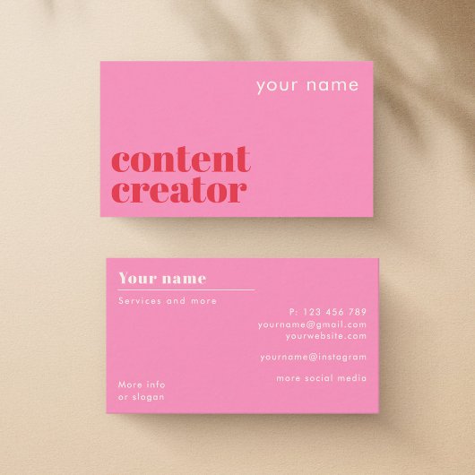 Content creator modern visitekaartje