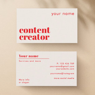 Content creator modern visitekaartje