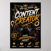 Content Creator Poster | YouTube Studio Muurkunst (Voorkant)