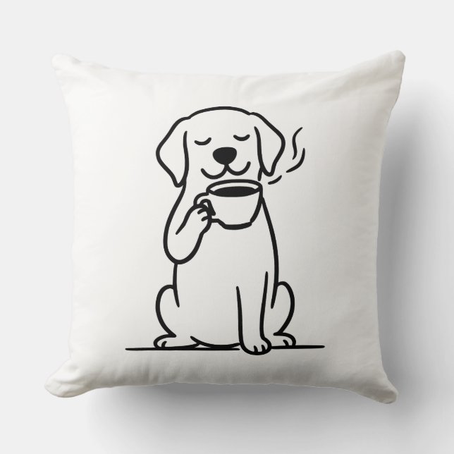 Content Honden Koffie Stemming Kussen (Voorkant)