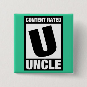 Content Rated oom Vierkante Button 5,1 Cm