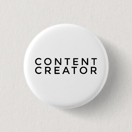 Contenu Créateur Badge 3 cm (noir sur blanc) (Devant)
