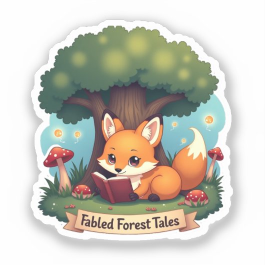 Contes Forestiers Fables - Sticker Fox mignon (Recto)