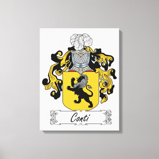 Conti Family Crest Canvas Afdruk (Voorkant)