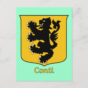 Conti Family Shield-Briefkaart Briefkaart