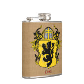 Conti Heraldisch Schild met Helm en Mantel Heupfles (Rechts)