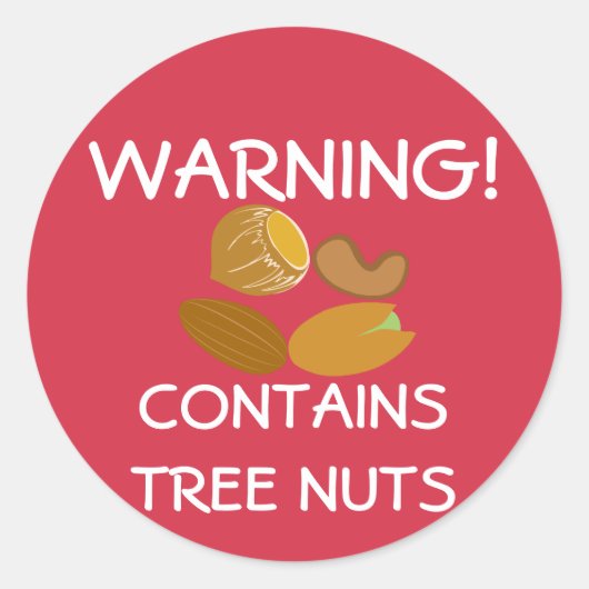 Contient des noix d'arbre Stickers d'alerte d'alle (Devant)
