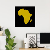 Continent Afrika - oud goud Poster (Thuiskantoor)