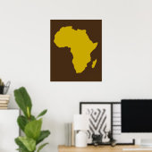 Continent Afrika - oud goud Poster (Thuiskantoor)