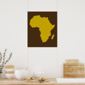 Continent Afrika - oud goud Poster (Keuken)