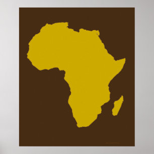 Continent Afrika - oud goud Poster