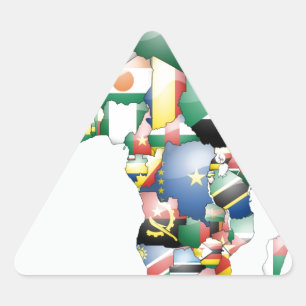 Continent van Afrika Mooie Mama Afrika Kleurrijk Driehoek Sticker