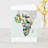 Continent van Afrika Mooie Mama Afrika Kleurrijk Kaart (Gele Bloem)