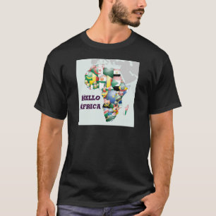 Continent van Afrika Mooie Mama Afrika Kleurrijk T-shirt