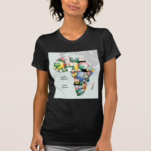 Continent van Afrika Mooie Mama Afrika Kleurrijk T-shirt (Voorkant)
