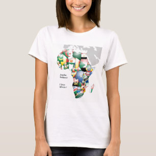 Continent van Afrika Mooie Mama Afrika Kleurrijk T-shirt