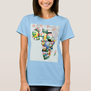 Continent van Afrika Mooie Mama Afrika Kleurrijk T-shirt