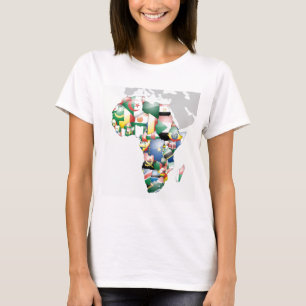 Continent van Afrika Mooie Mama Afrika Kleurrijk T-shirt