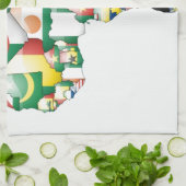 Continent van Afrika Mooie Mama Afrika Kleurrijk Theedoek (Gevouwen)